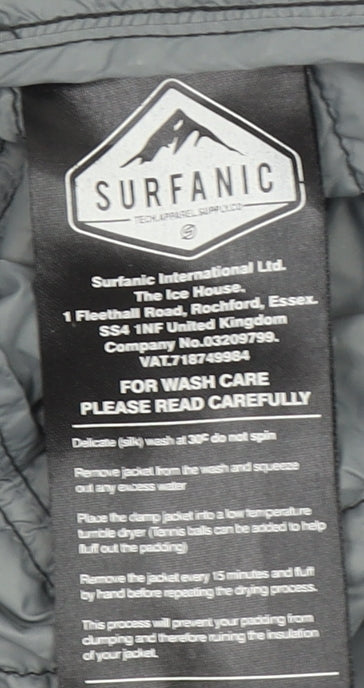 Surfanic Boys Black Hooded Puffer Jacket 10 Years Down Filled Nylon