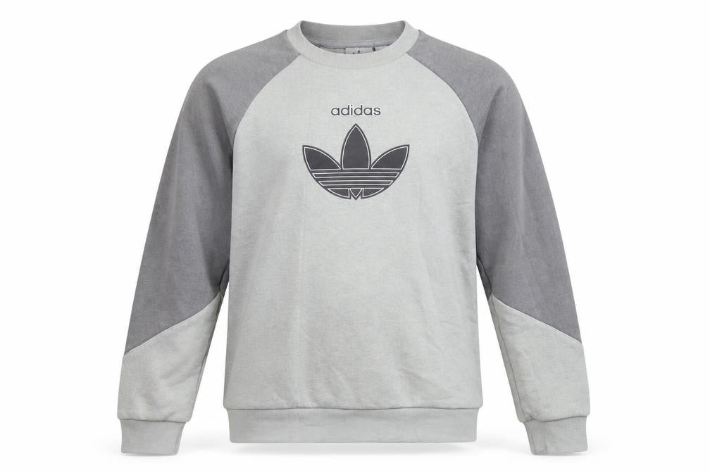 Adidas Boys Grey Colourblock Logo Sweatshirt 11-12 Years Pullover Fleece