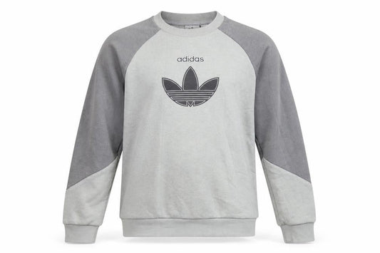 Adidas Boys Grey Colourblock Logo Sweatshirt 11-12 Years Pullover Fleece