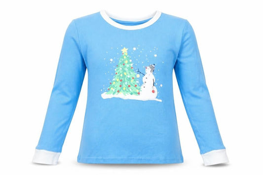 Leigh Tucker Willow Girls Blue Long Sleeve Christmas T-Shirt 12-13 Years