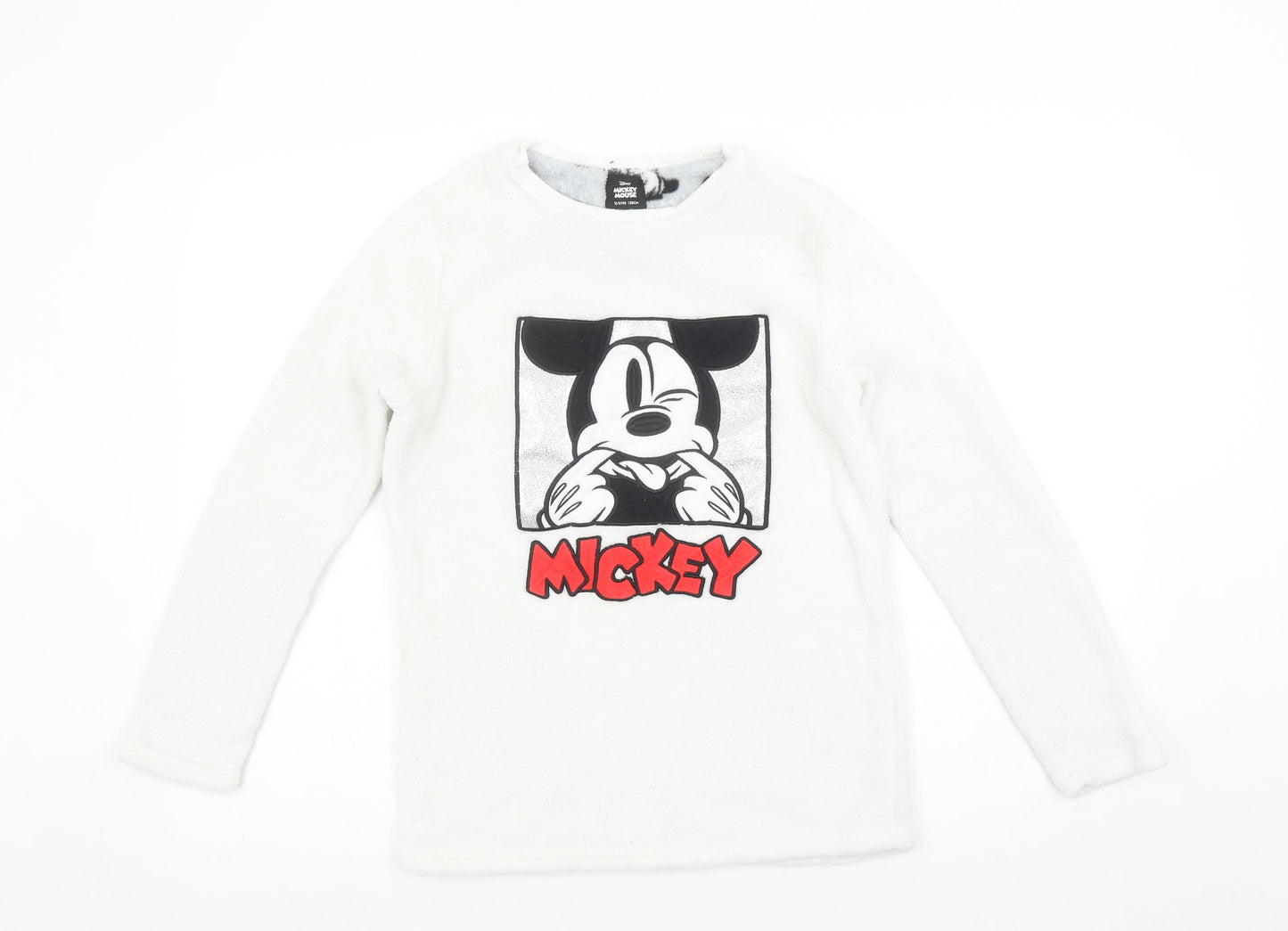 Disney Girls White Mickey Mouse Fleece Pyjama Top 12-13 Years