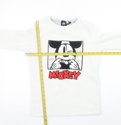 Disney Girls White Mickey Mouse Fleece Pyjama Top 12-13 Years