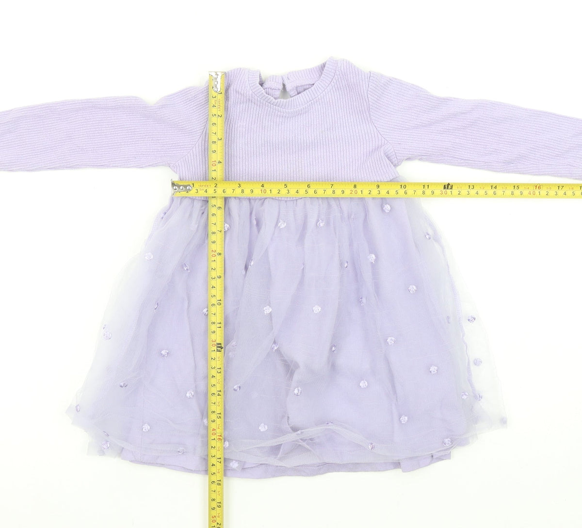 Dunnes Stores Girls Purple Embroidered Tutu Dress 18-24 Months