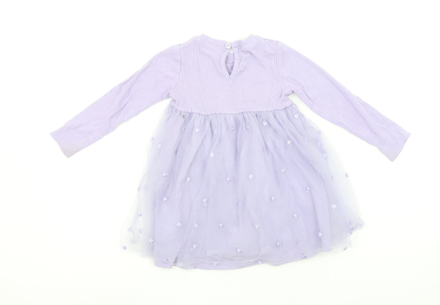 Dunnes Stores Girls Purple Embroidered Tutu Dress 18-24 Months