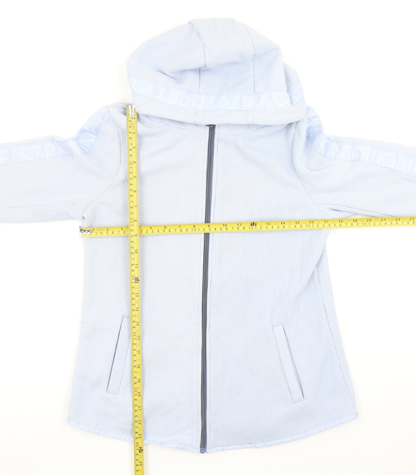 Street One Women Blue Full Zip Hoodie Size 10 Cotton Blend