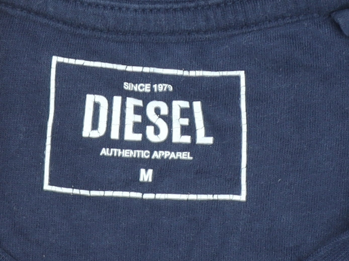 Diesel Men's Blue Cotton Crew Neck Short Sleeve T-Shirt M