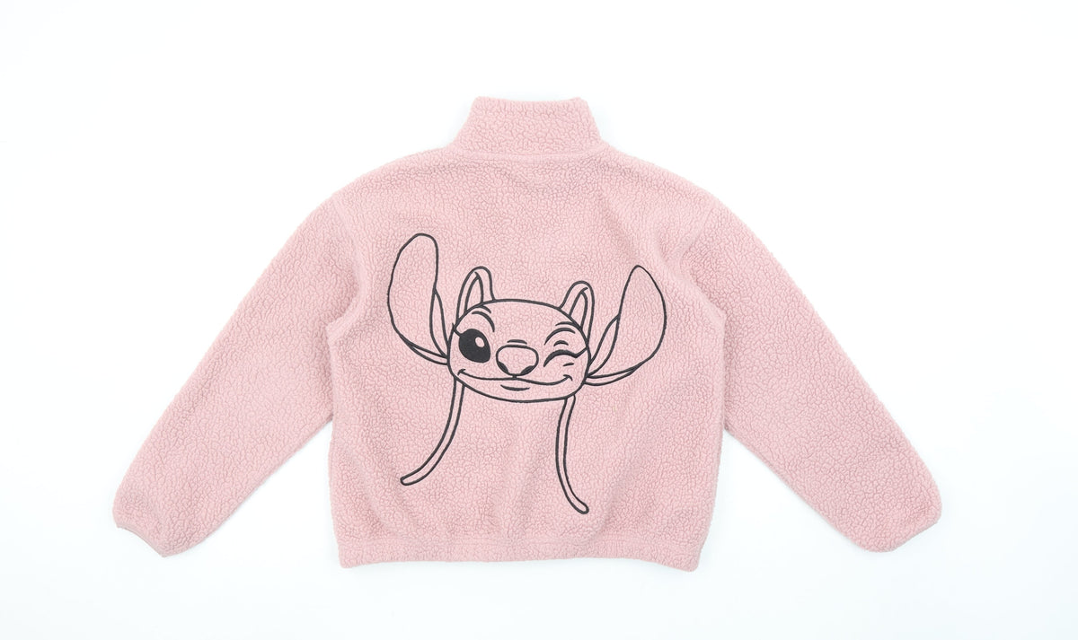 Disney Girls Pink Stitch Fleece Pullover Sweatshirt 11-12 Years