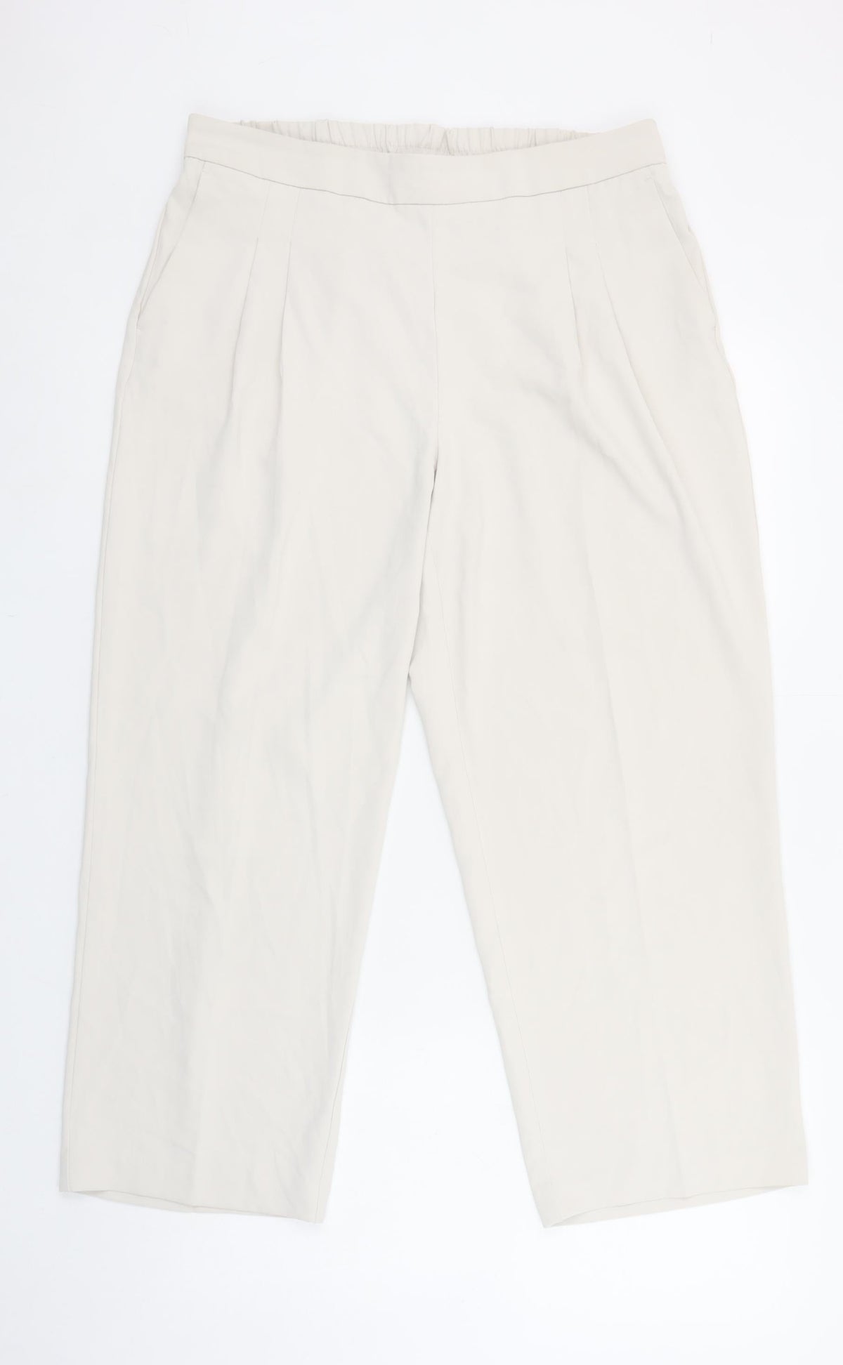 Rachel Zoe Womens Beige Cropped Trousers Size 14