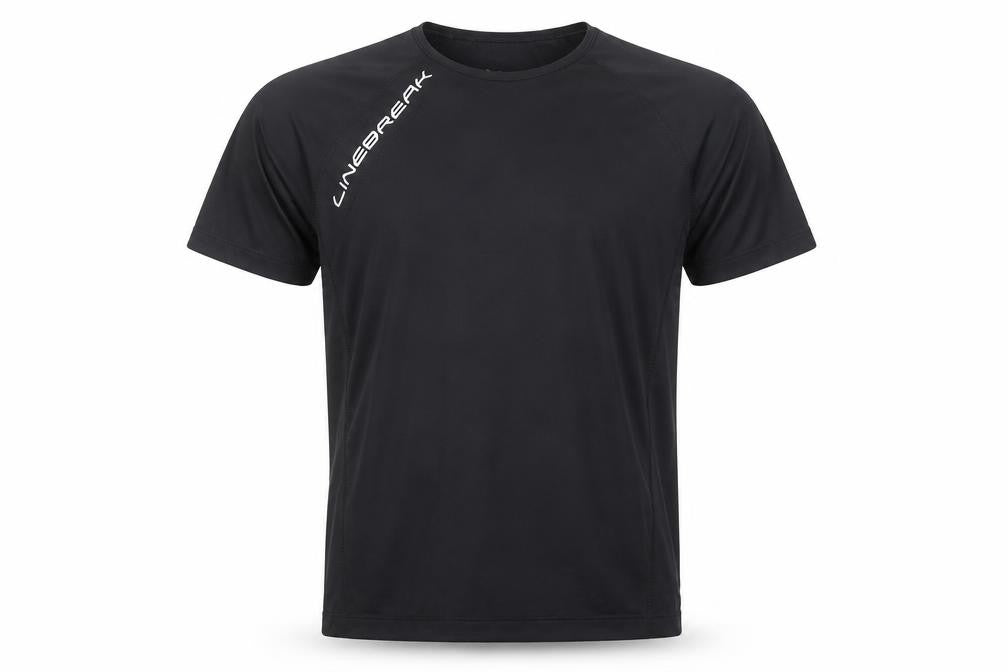 Linebreak Mens Black L Compression T-Shirt Athletic Fit