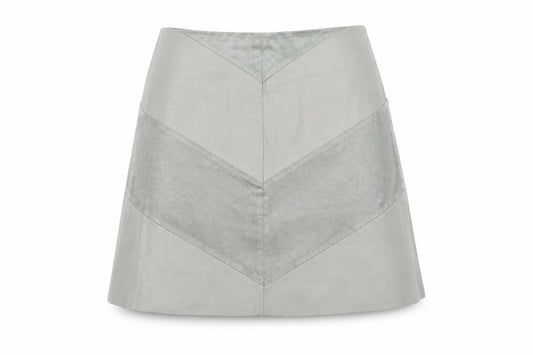 Zara Women Grey Faux Leather A-Line Knee Length Skirt Size S