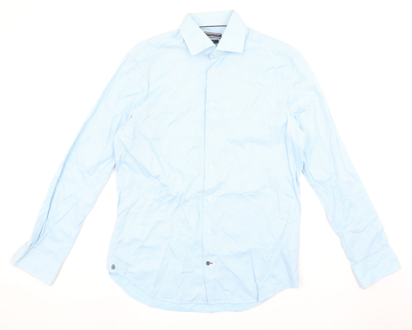 Tommy Hilfiger Men Blue Slim Fit Long Sleeve Cotton Shirt L