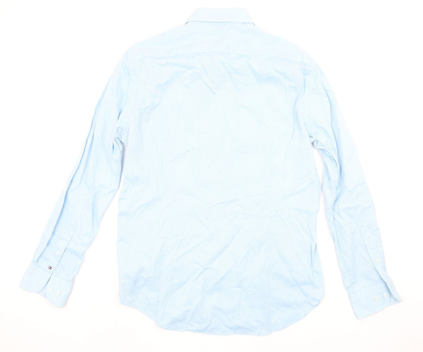 Tommy Hilfiger Men Blue Slim Fit Long Sleeve Cotton Shirt L