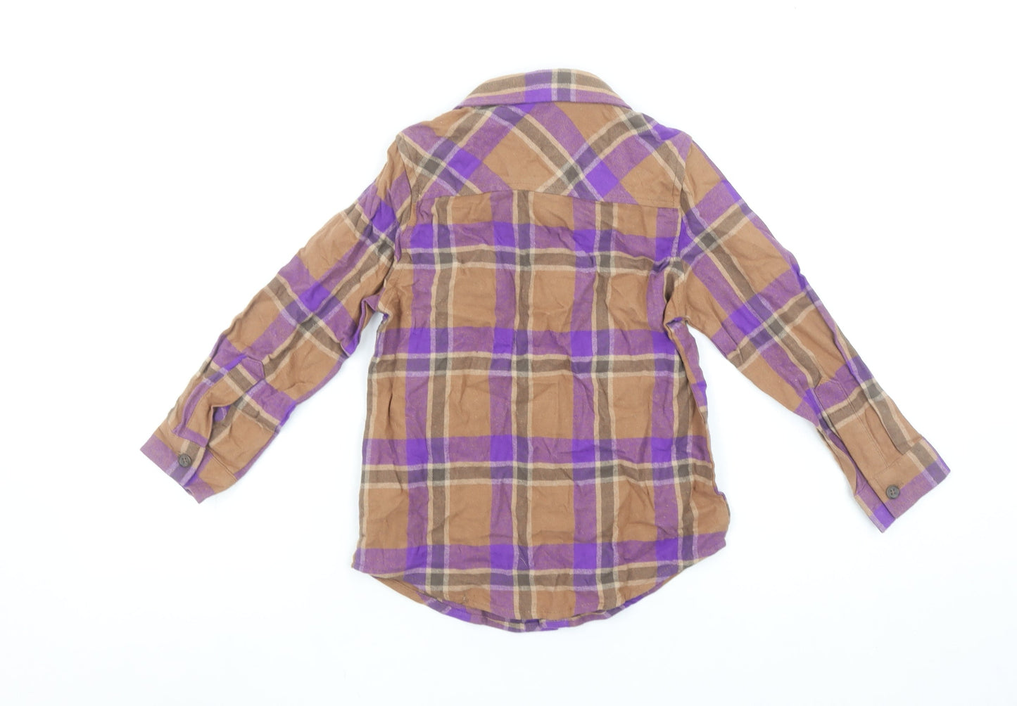 Cotton On Kids Boys Brown Plaid NBA Lakers Button-Up Shirt 5 Years
