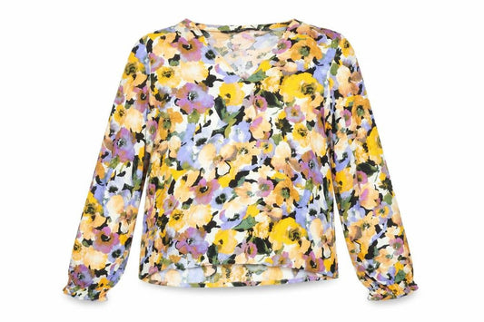Vero Moda Women's Multicoloured Floral V-Neck Long Sleeve Tunic Blouse XS