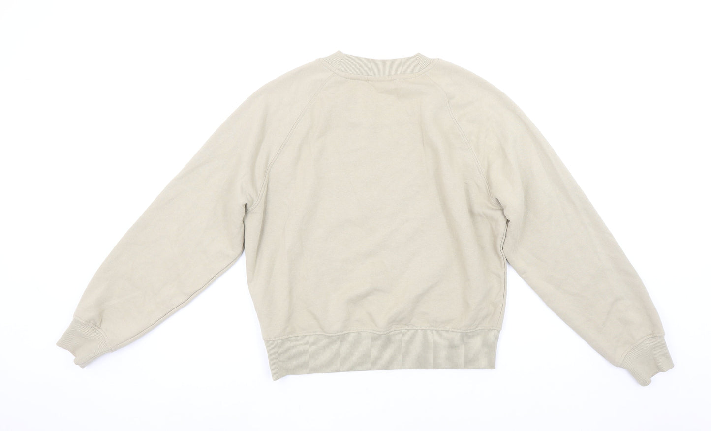 ONLY Life Beige Sequin Logo Womens Sweatshirt Size S