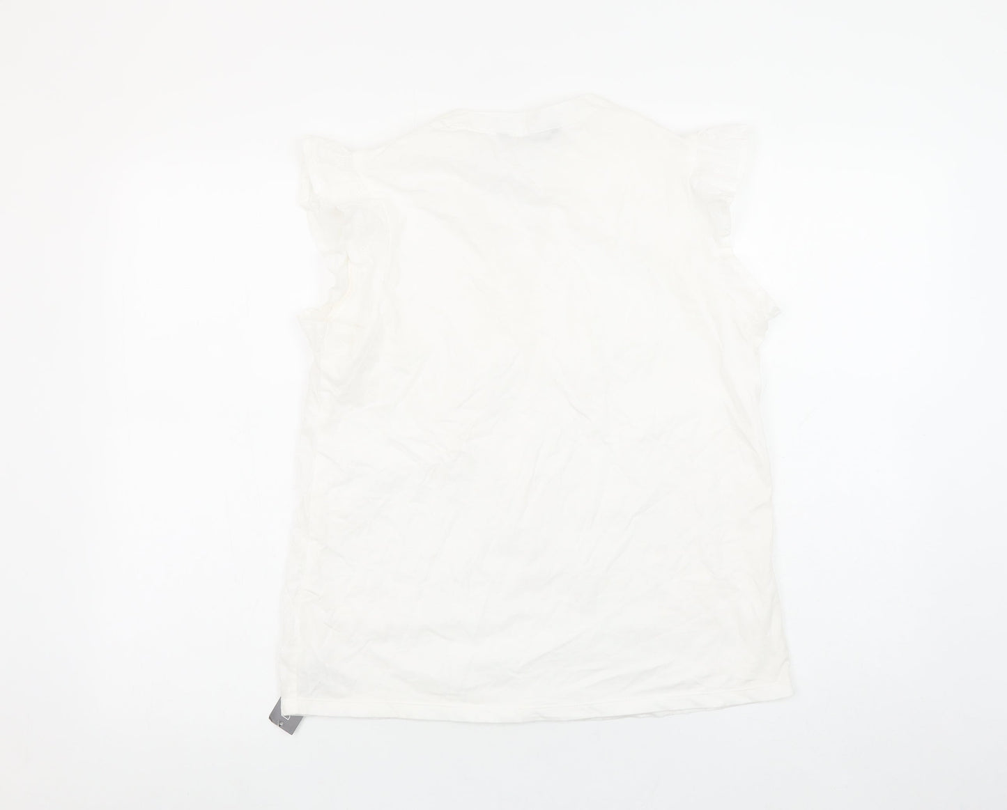 Dunnes Women’s White Cotton Tassel Tunic Blouse Size S