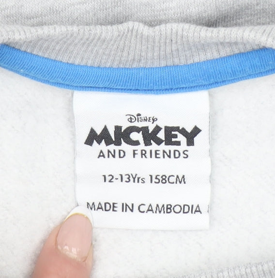 Disney Girls Grey Donald Duck Pullover Sweatshirt 12-13 Years
