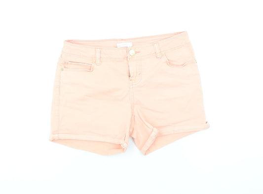 Promod Women’s Pink Chino Shorts Size 8 Summer Stretch Cotton