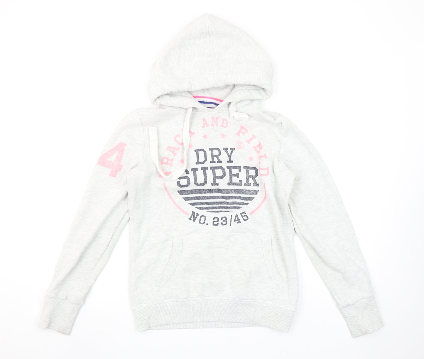 Superdry Women Grey Hoodie Small Track & Field Pullover