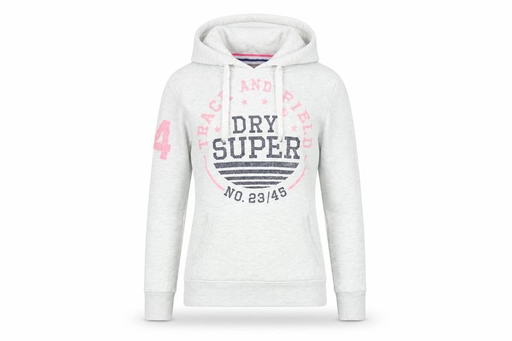 Superdry Women Grey Hoodie Small Track & Field Pullover