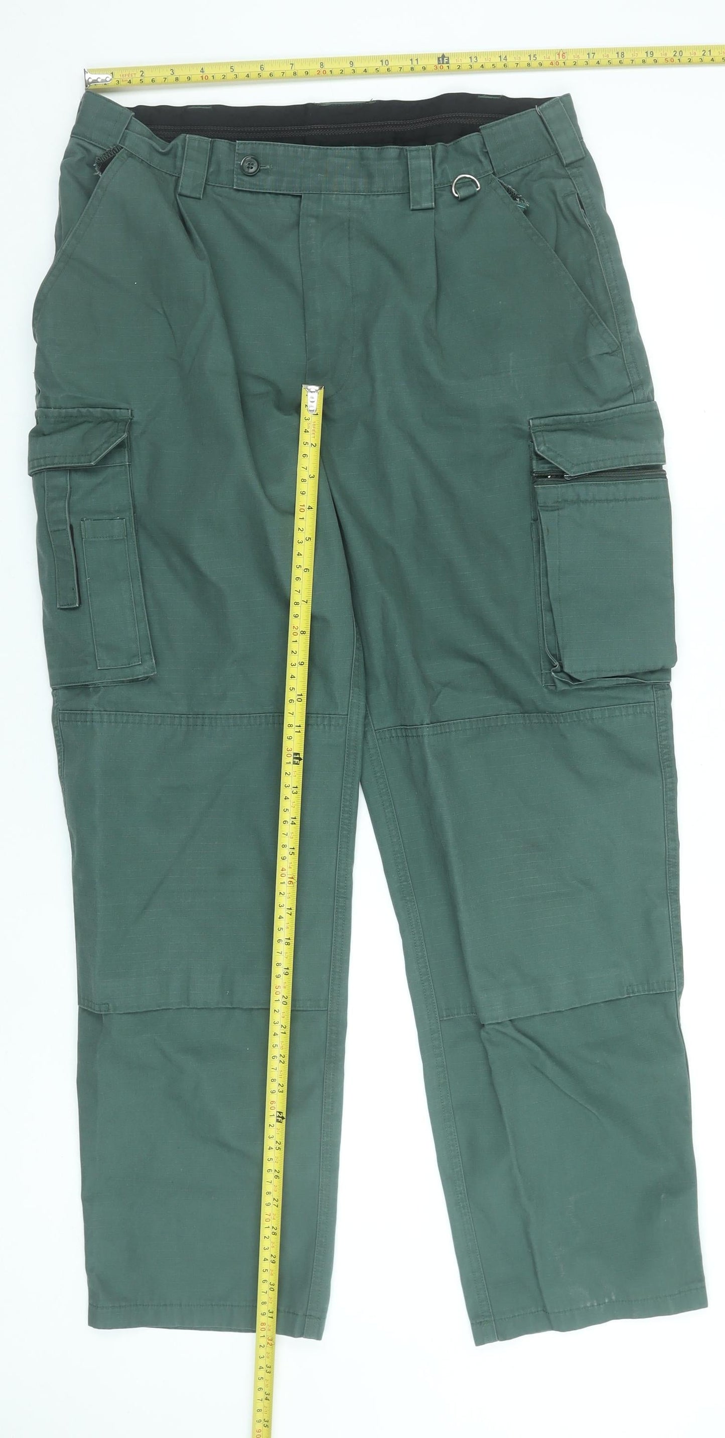 Tailored Image Men's Green Cargo Trousers 30W 31L Cotton Workwear