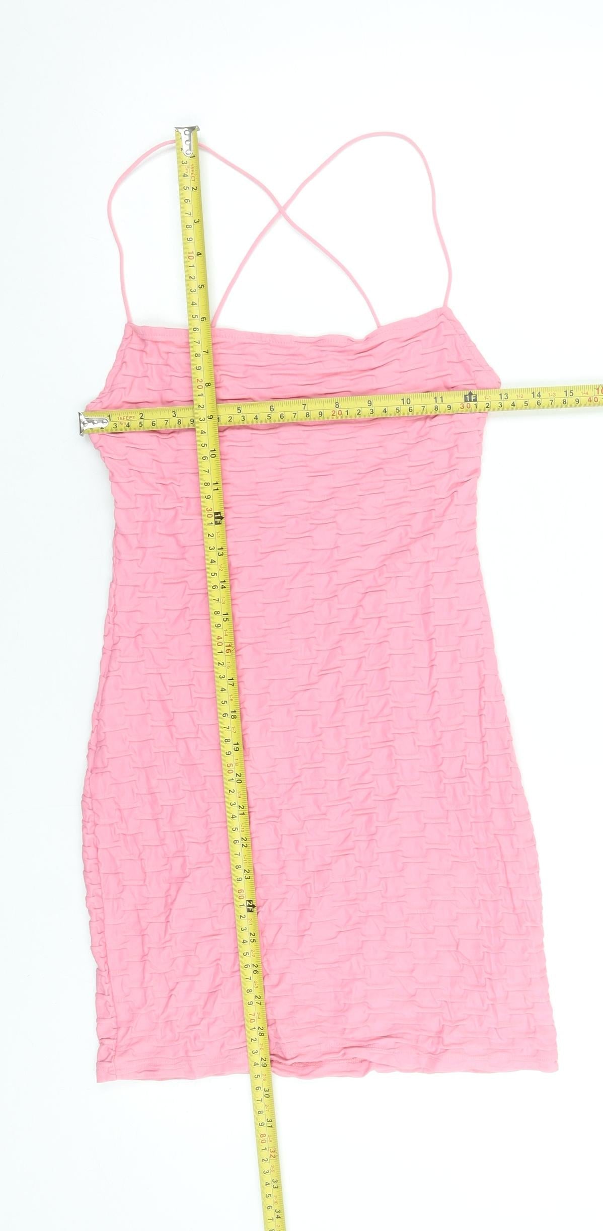 Bershka Women’s Pink Bodycon Sleeveless Short Dress Size S