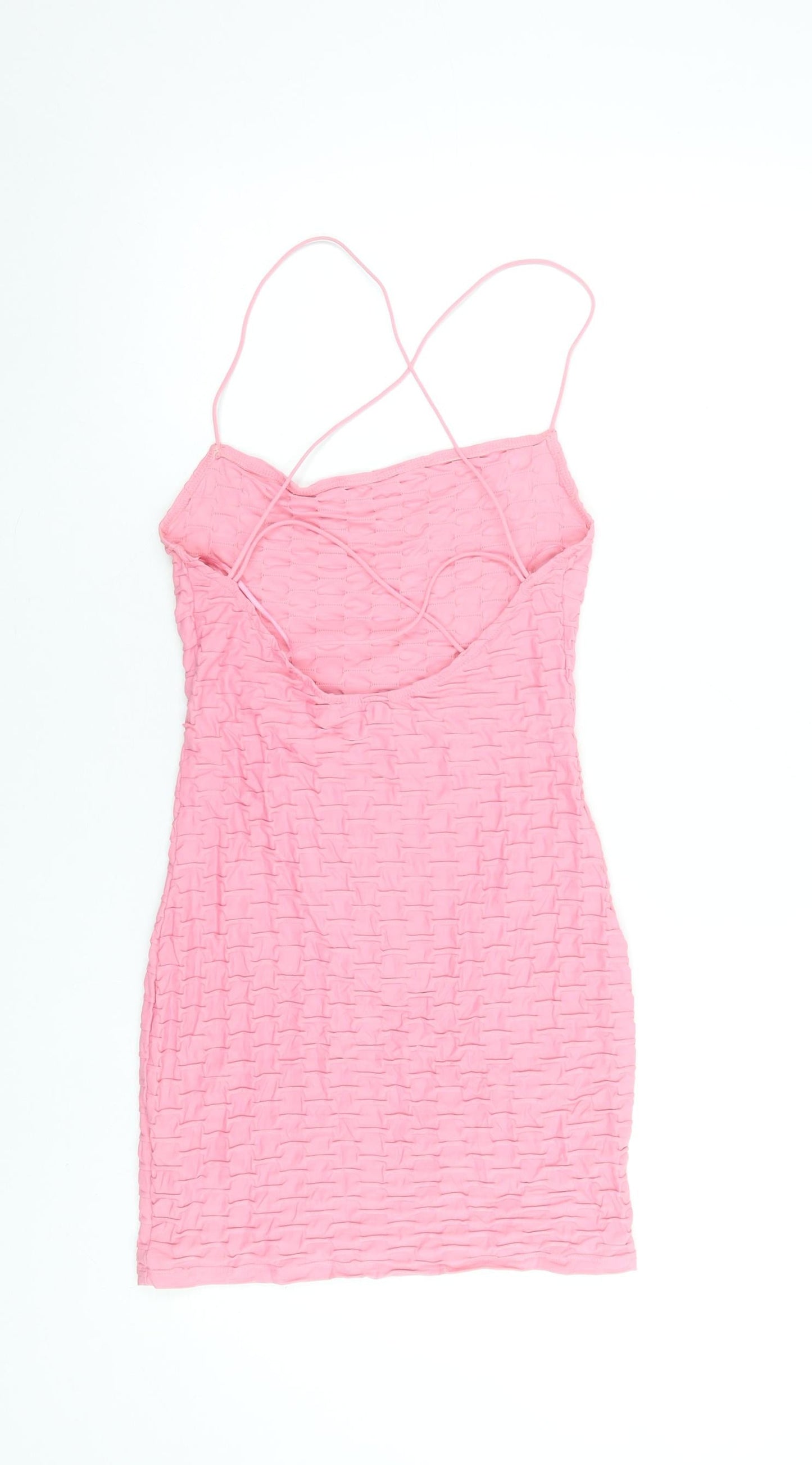 Bershka Women’s Pink Bodycon Sleeveless Short Dress Size S