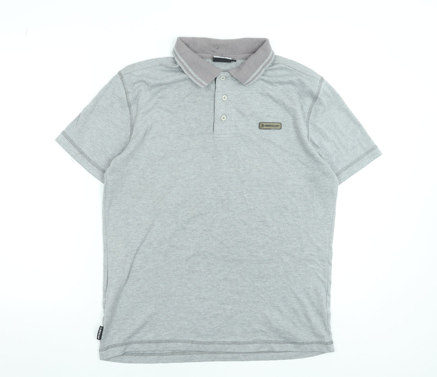 Dunlop Men's Grey Regular Fit Polo Shirt Size M Short Sleeve
