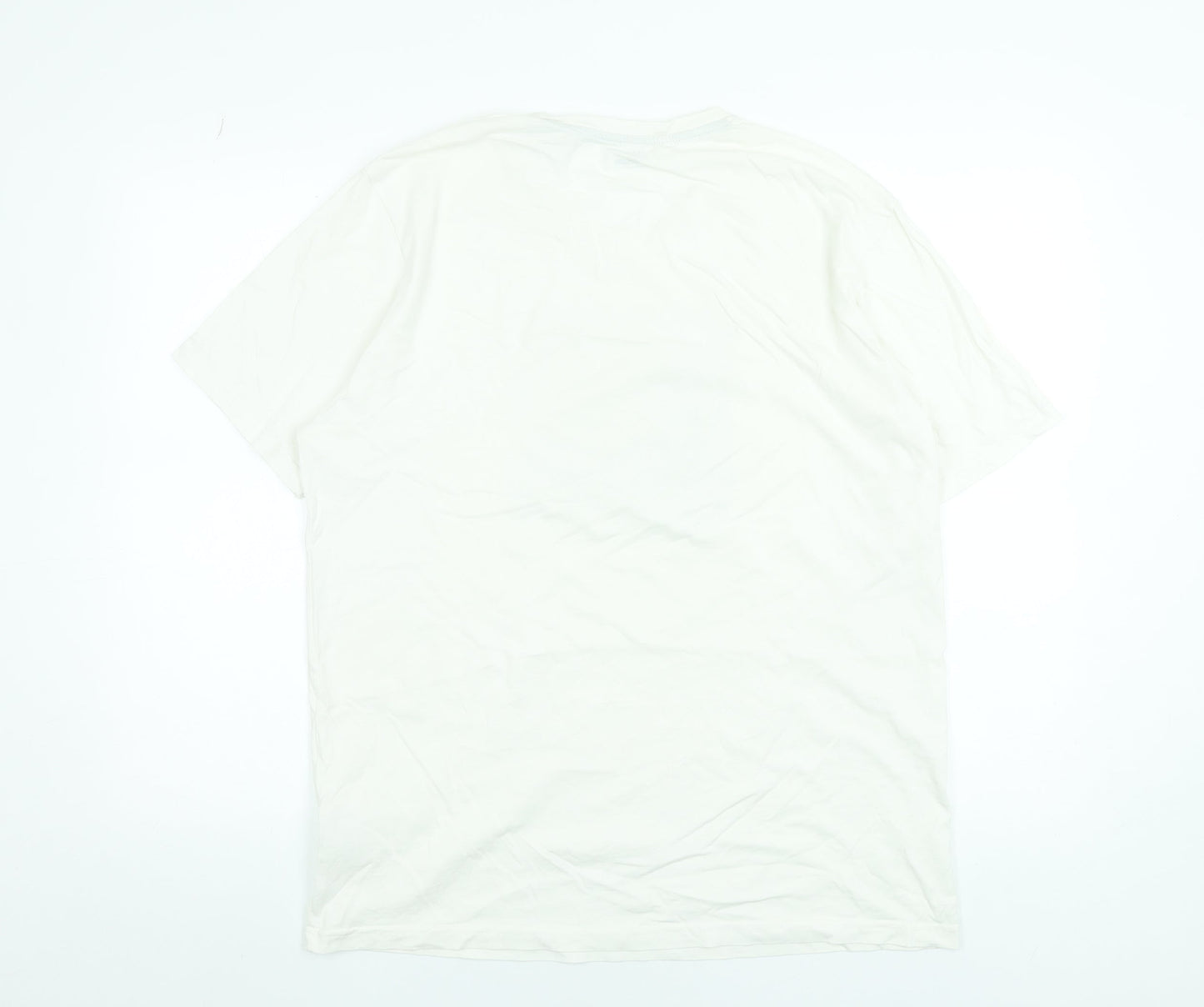 Tiffosi Men's White Graphic Cotton Crew Neck Short Sleeve T-Shirt L