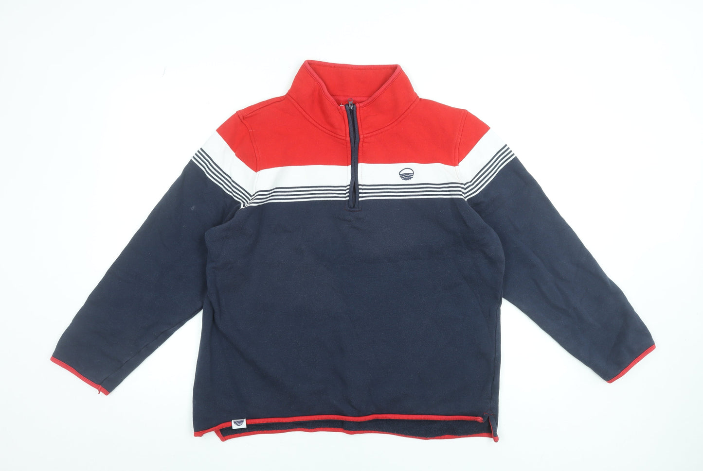 West Quay Women’s Red Navy 1/4 Zip Fleece Sweatshirt Size 14