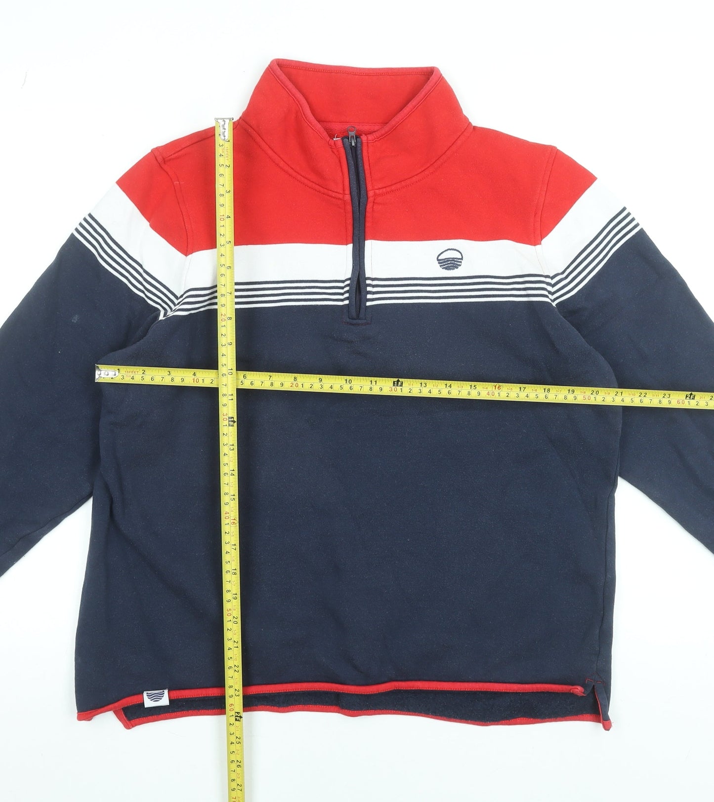 West Quay Women’s Red Navy 1/4 Zip Fleece Sweatshirt Size 14