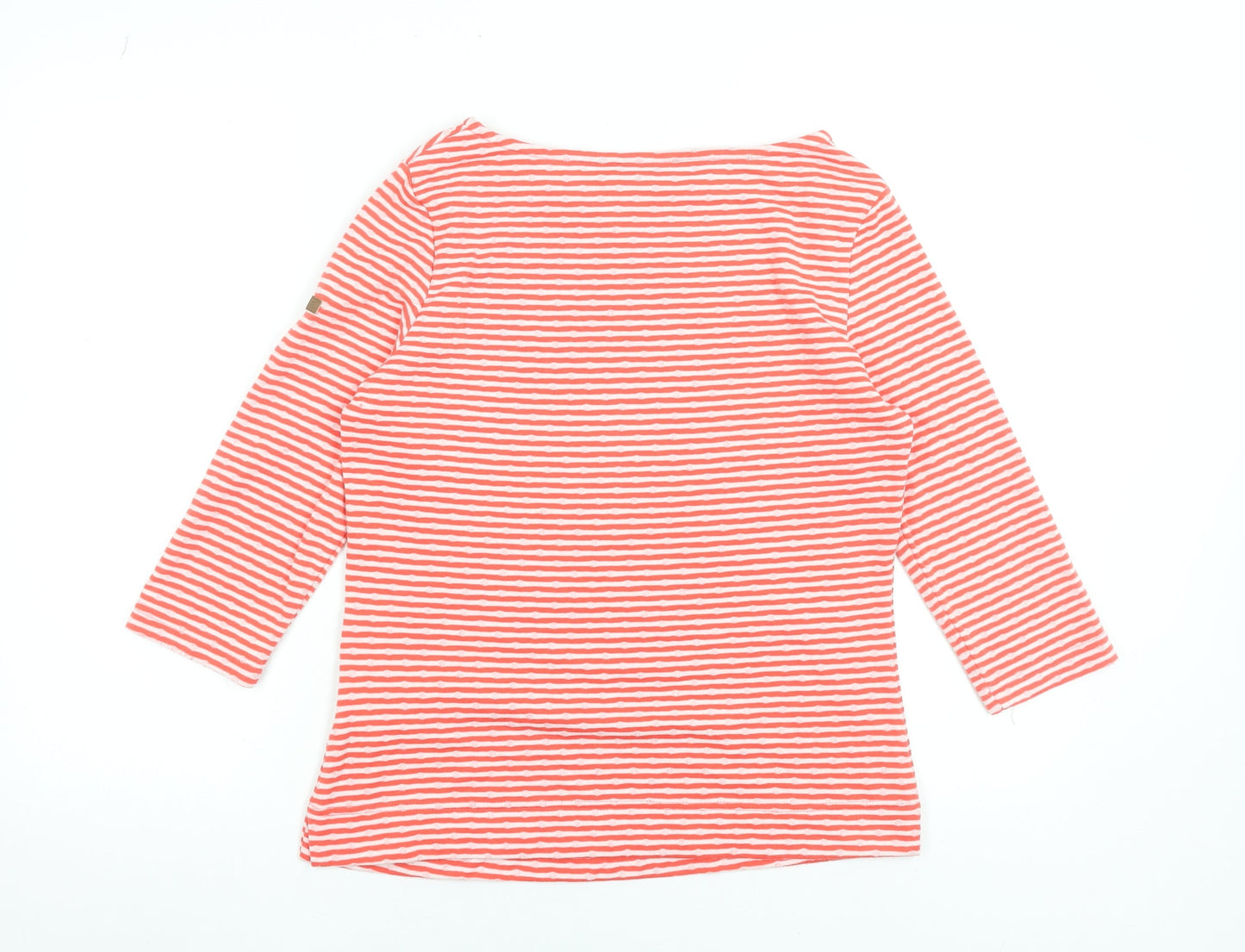 Regatta Women's Red Stripe 3/4 Sleeve Boat Neck T-Shirt Size 10