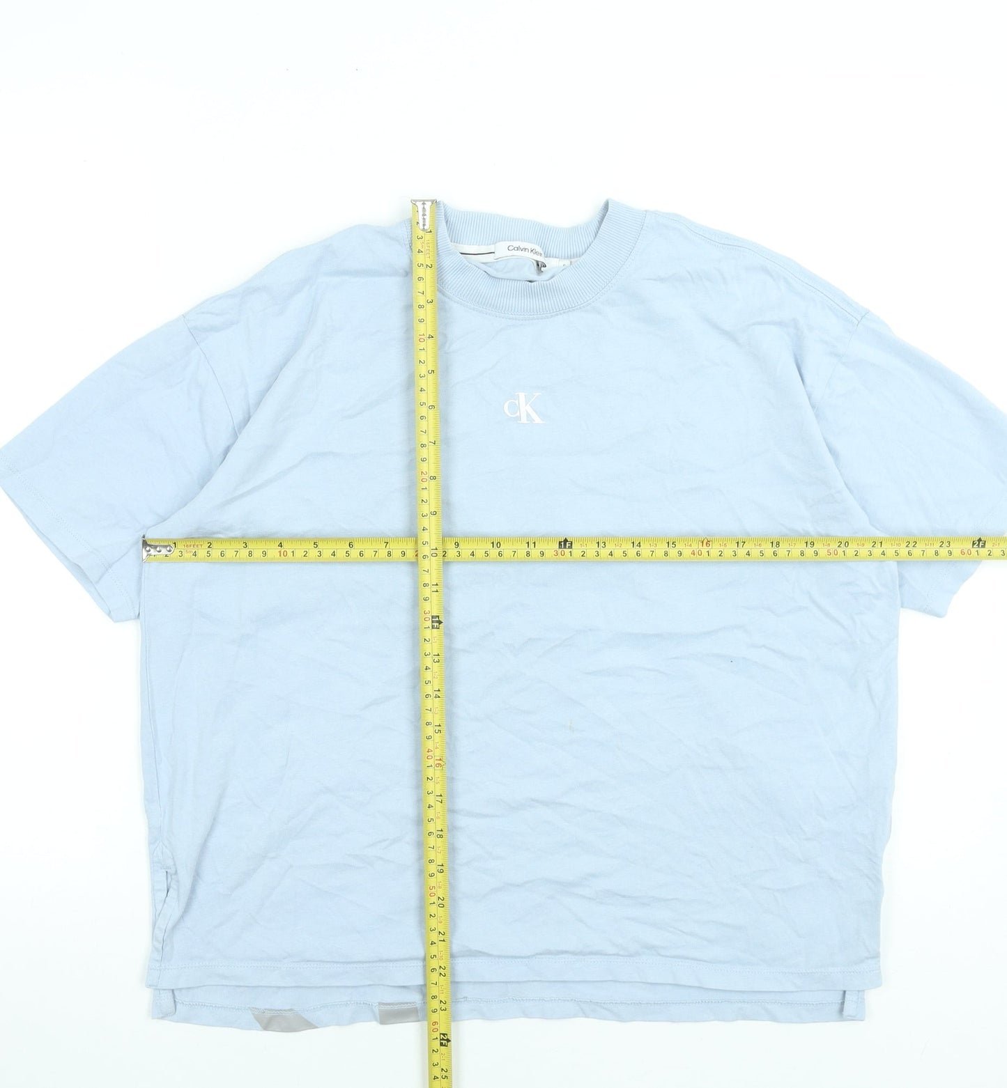 Calvin Klein Jeans Womens Blue Cotton Relaxed T-Shirt Size S