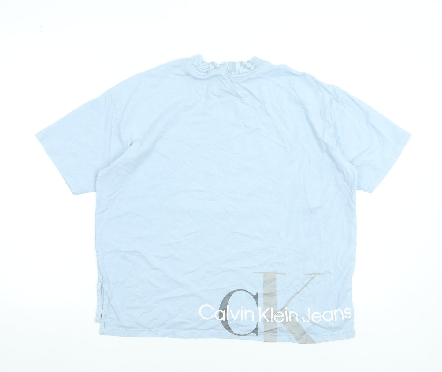 Calvin Klein Jeans Womens Blue Cotton Relaxed T-Shirt Size S