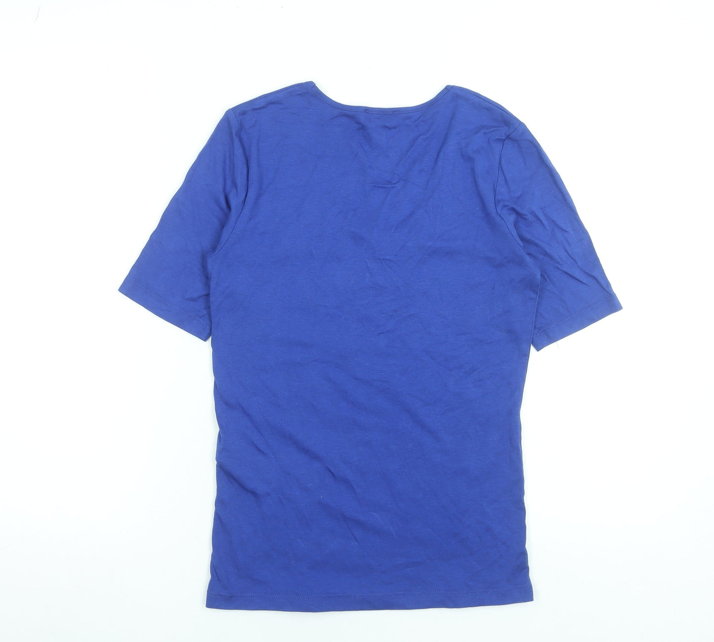 Street One Women's Blue Short Sleeve Cotton Modal T-Shirt Size 8
