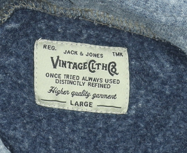 Jack & Jones Men's Grey Vintage Pullover Hoodie Size L Regular Fit
