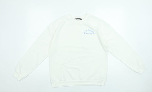 Dunnes Stores Women White Embroidered Pullover Sweatshirt Small