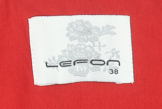 Lefon Womens Red Slim Fit Cotton Blend Blazer Size 10