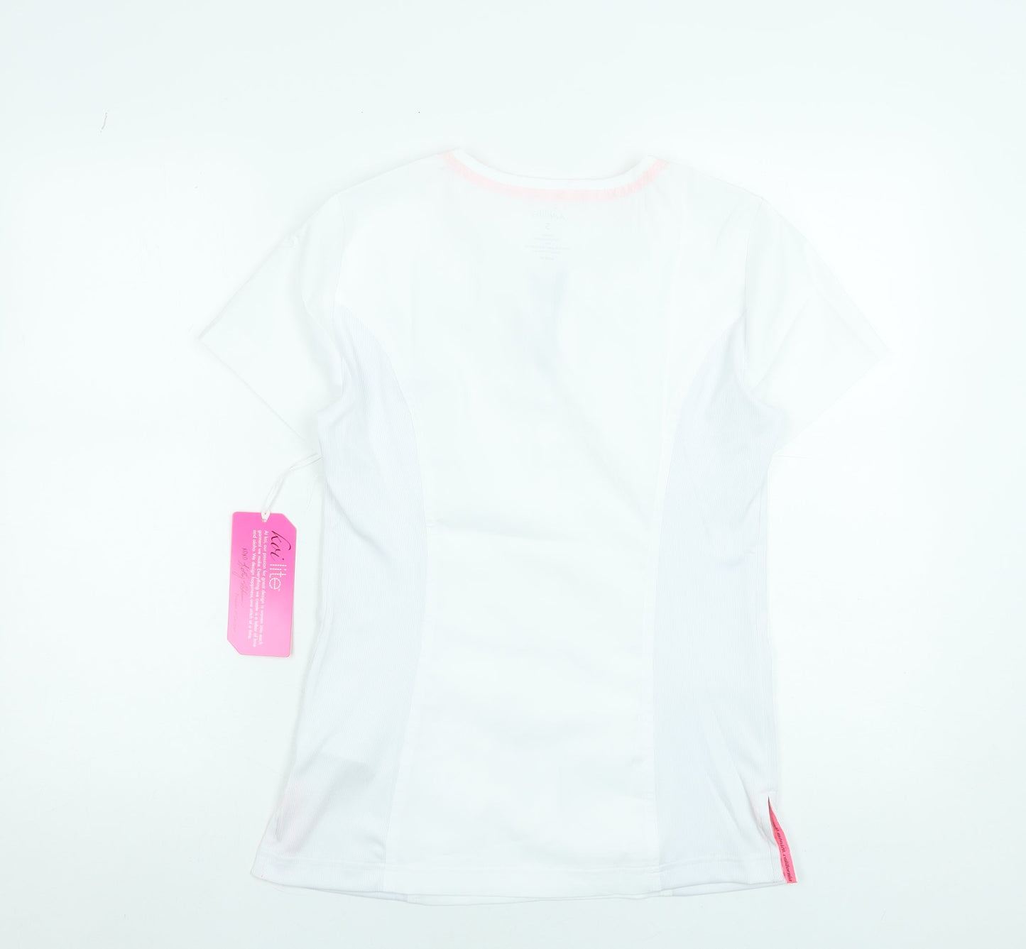Koi Lite Women's White Slim Fit Zip T-Shirt Workwear Top S