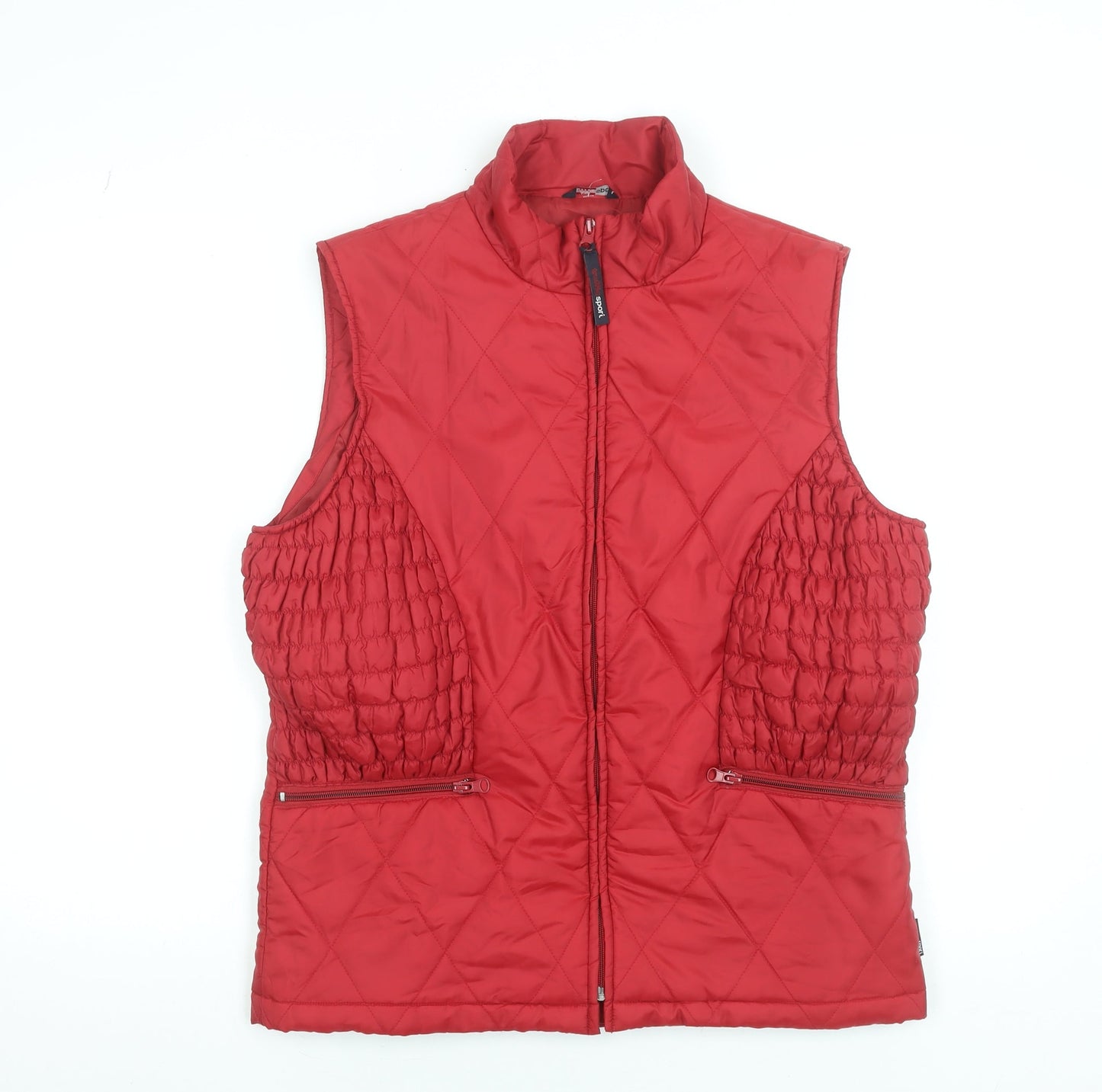 Trafficsport Women's Red Quilted Waistcoat Size 12 Full Zip Lined