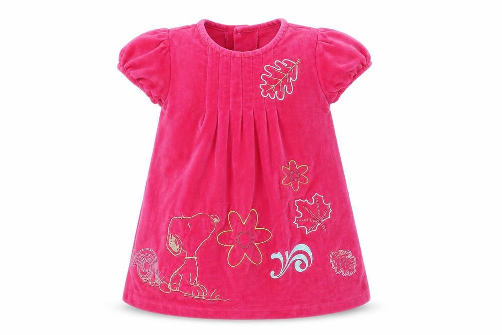 Peanuts Snoopy Girls Pink Velvet A-Line Dress 12 Months