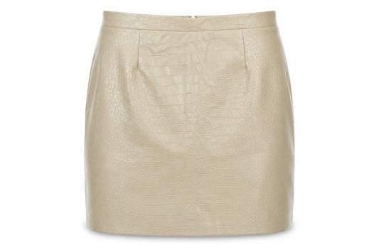 River Island Women Beige Faux Leather Croc Pencil Skirt Size 12