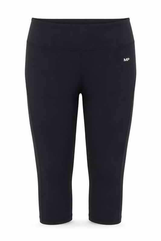 Myprotein Womens Black Capri Leggings Size L Moisture Wicking Activewear