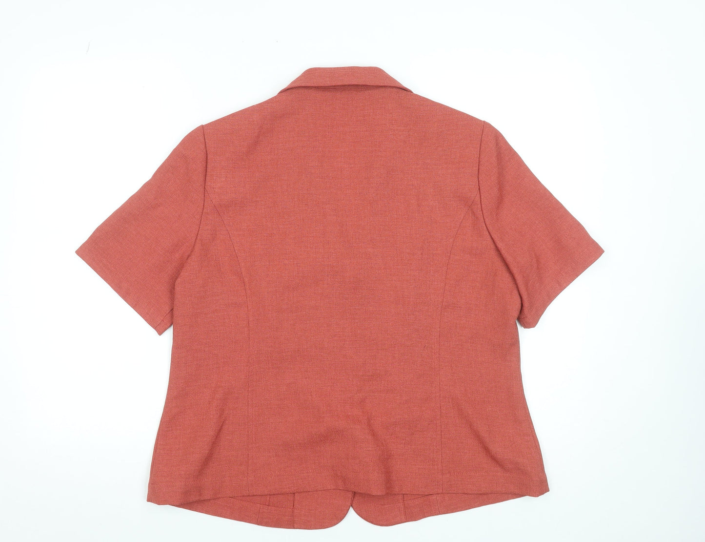 Eastex Women’s Coral Button-Up Blouse UK 16 Classic Short Sleeve Polyester