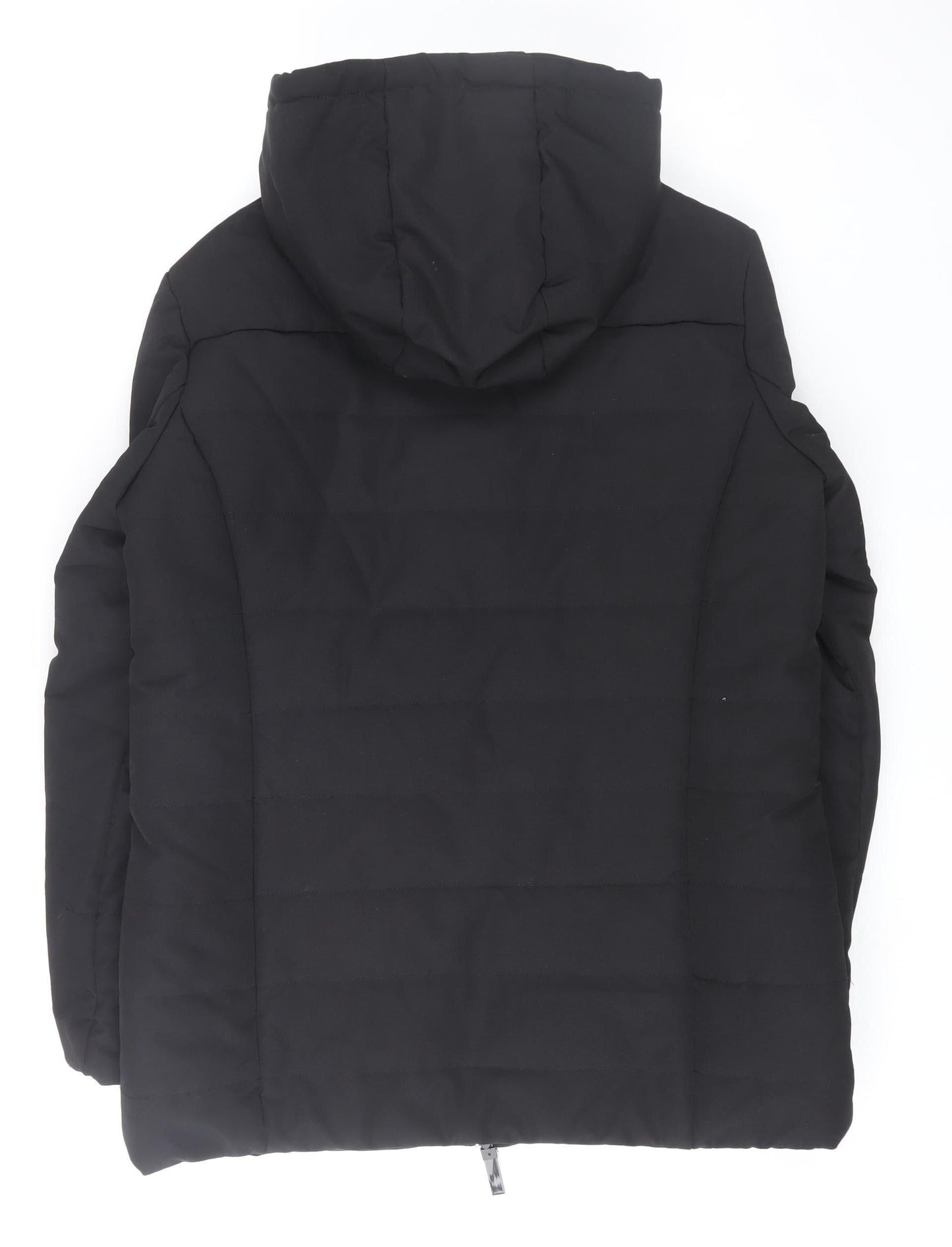 LOFT The Original Women's Black Slim Fit Hooded Puffer Jacket L