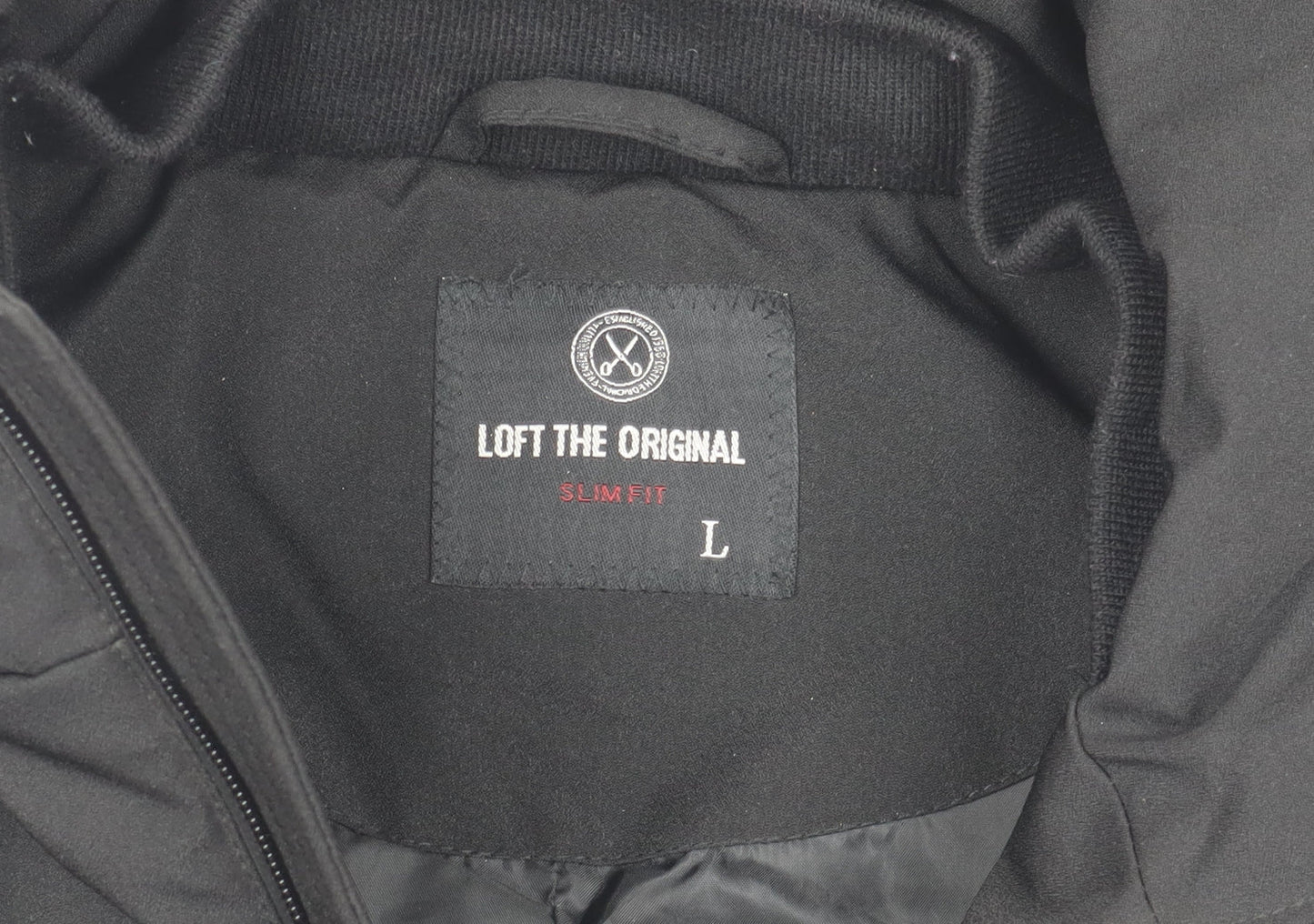 LOFT The Original Women's Black Slim Fit Hooded Puffer Jacket L