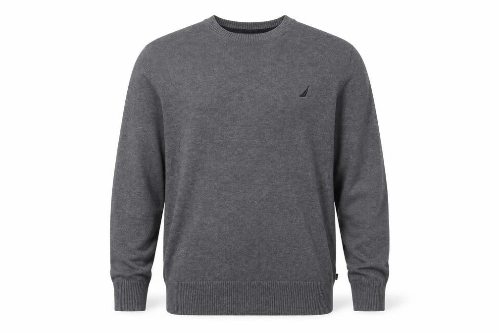 Nautica Men's Grey Cotton Crew Neck Pullover Jumper L