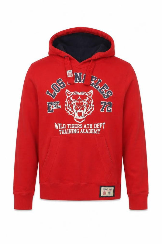 Brave Soul Men's Red Pullover Hoodie S Graphic Los Angeles Style
