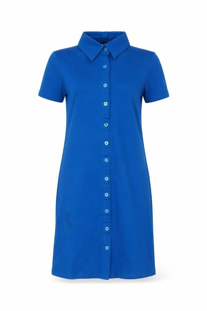 Motel Rocks Women’s Blue Collared Short Sleeve Shirt Dress Size S