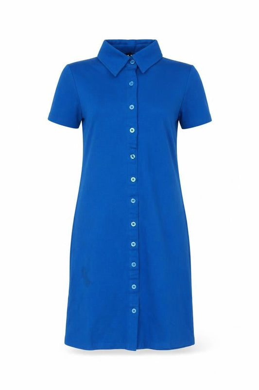 Motel Rocks Women’s Blue Collared Short Sleeve Shirt Dress Size S